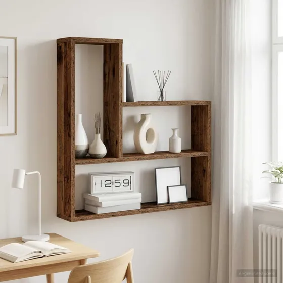 vidaXL Væghylde Gammelt træ 60 x 11 x 60 cm