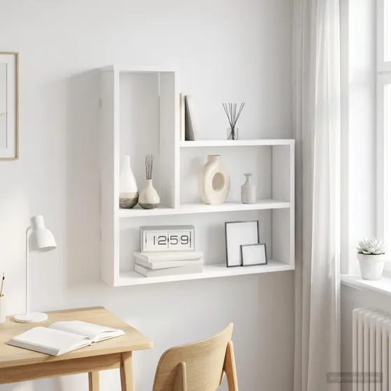 vidaXL Væghylde Hvid 60 x 11 x 60 cm i konstrueret træ