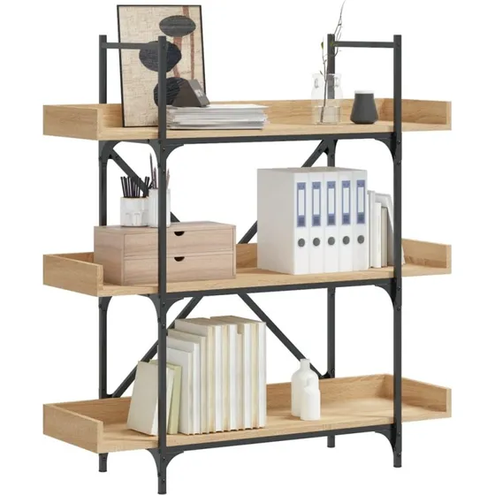 Bogreol 3 hylder 100x33x108,5 cm – Sonoma-eg