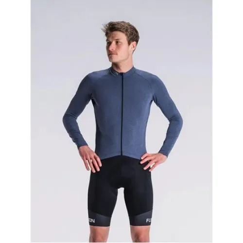 FUSION Mens Light LS Cycling Jersey - Night Blue