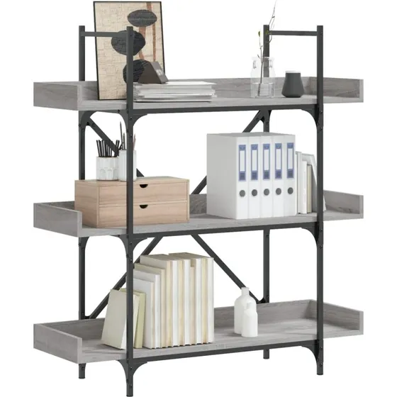 Bogreol 3 hylder 100x33x108,5 cm – Sonoma-eg