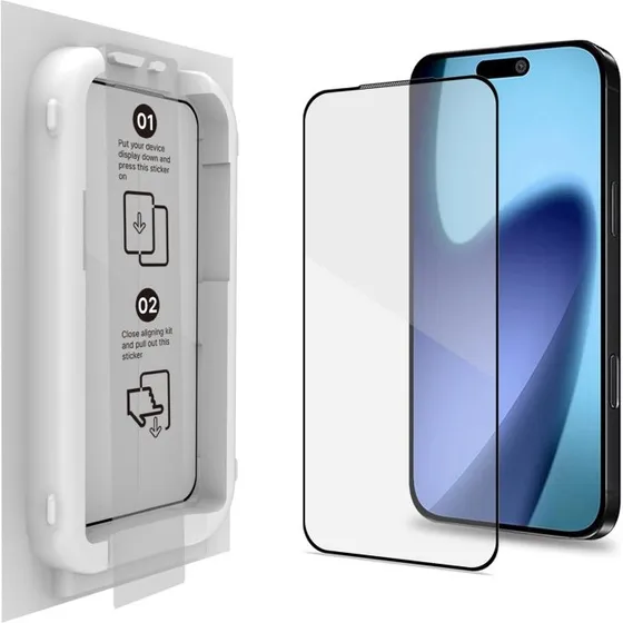 Celly iPhone 17 skærmbeskytter i hærdet glas med applikator