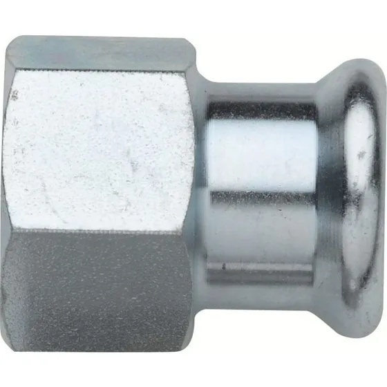 Turbo Steel overgangsmuffe 15 mm x 1/2" - Galvaniseret stål