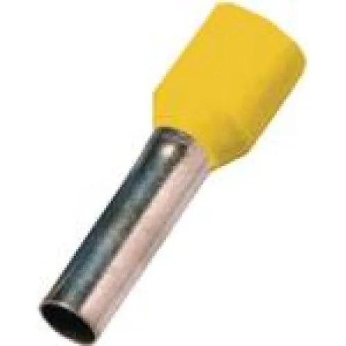 Isoleret terminalrør gul 6mm2 L=18mm