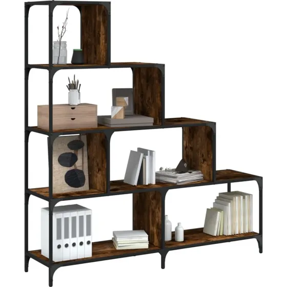 Bogreol 4 trin 139x33,5x149 cm - Røget eg