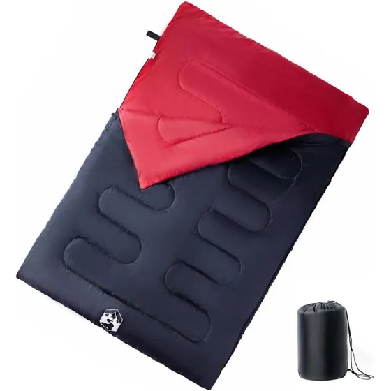 Dobbelt sovepose med puder 3–4 årstider til voksne
