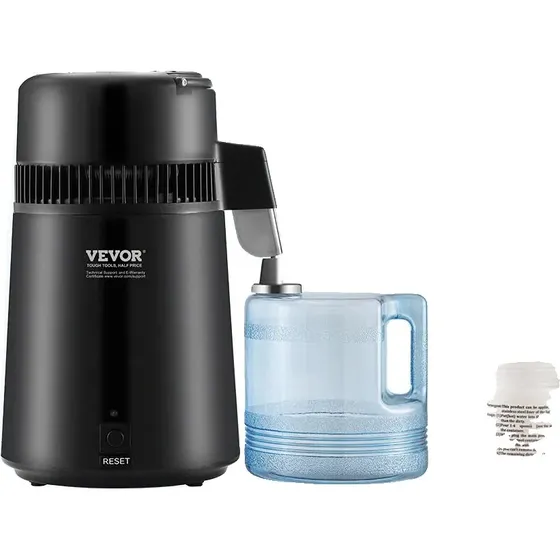 Vanddestillator 4L i rustfrit stål - 1,05 gallons kapacitet