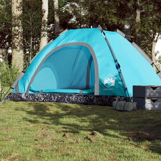 Vandtt 5-personers campingtelt med quick-release (bl)