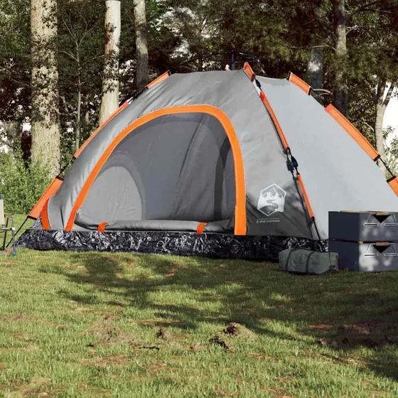 5-personers vandtt campingtelt med quick-release (gr/orange)