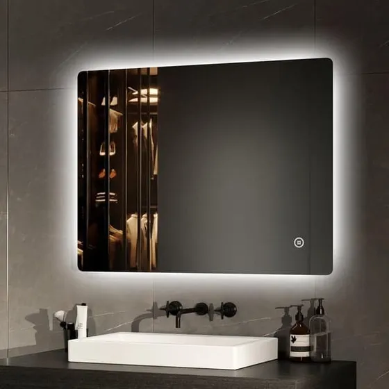 EMKE LED Badeværelsesspejl 80x60 cm med Touch og Anti-dug
