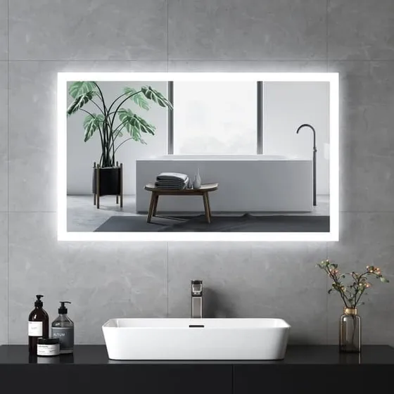 EMKE Badeværelsespejl med LED-lys, 60x100 cm, IP44