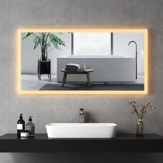 EMKE Badeværelsespejl med LED-lys, 120x60 cm, 3000K, IP44