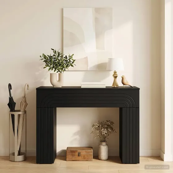 vidaXL Sofabord Sort 102 x 35 x 75 cm i Konstrueret Træ