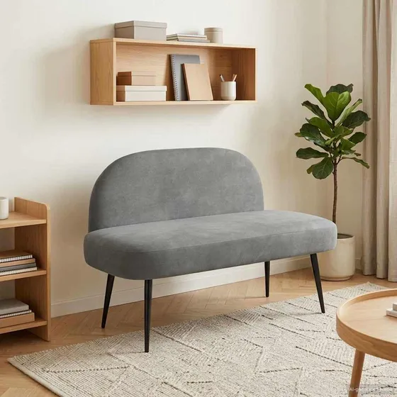 vidaXL Polstret bænk med ryg i mørkegrå fløjl, 110 x 60 x 76 cm