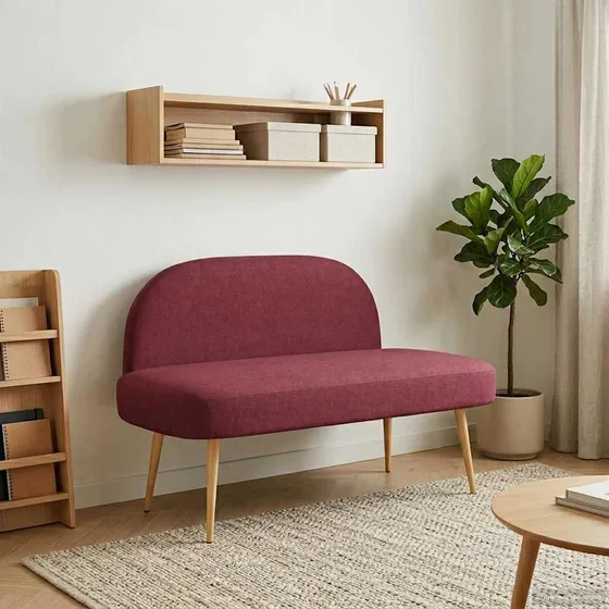 vidaXL Polstret bænk med ryg, Vinrød, 110 x 60 x 76 cm