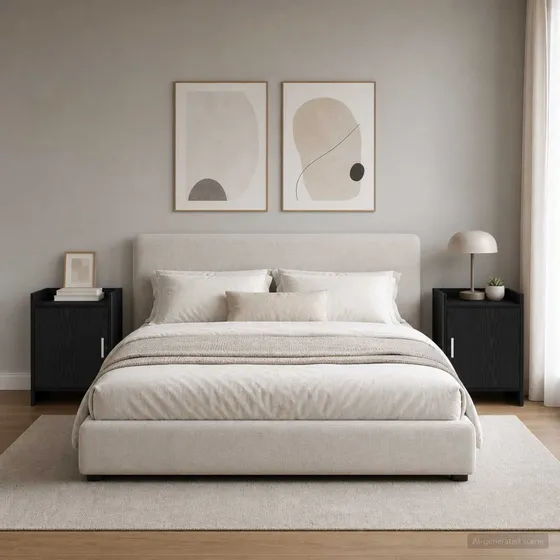 vidaXL Sengeborde 2 stk. Sort eg, 40 x 30 x 60 cm