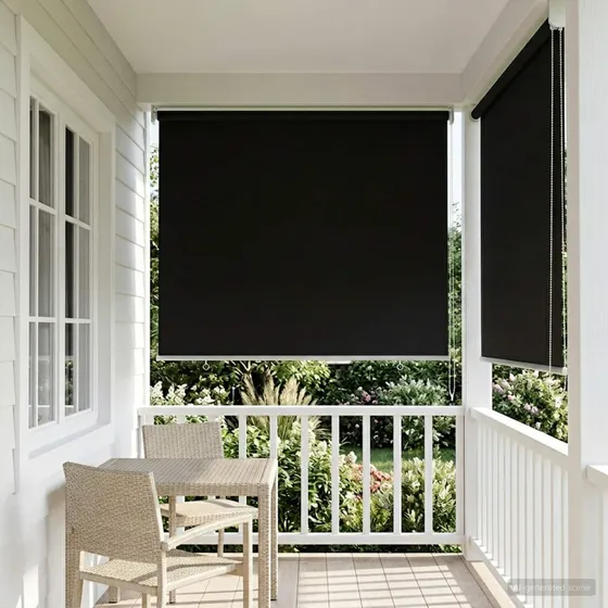 vidaXL Udeterrasse Rullegardin UV-beskyttelse, Sort, 100 x 140 cm