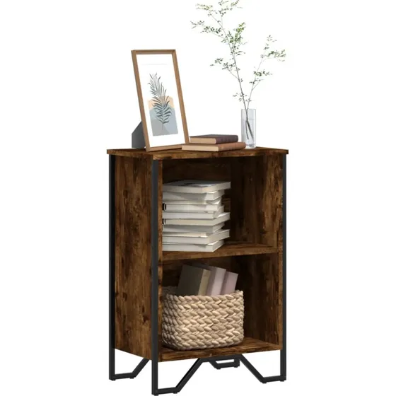 Kompakt bogreol 50x31x74,5 cm – røget egetræ