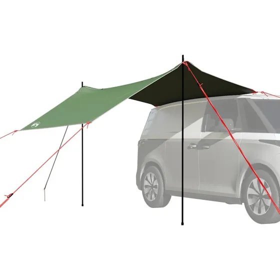 Vandtæt bilfortelt, grøn – nem opsætning og ekstra plads