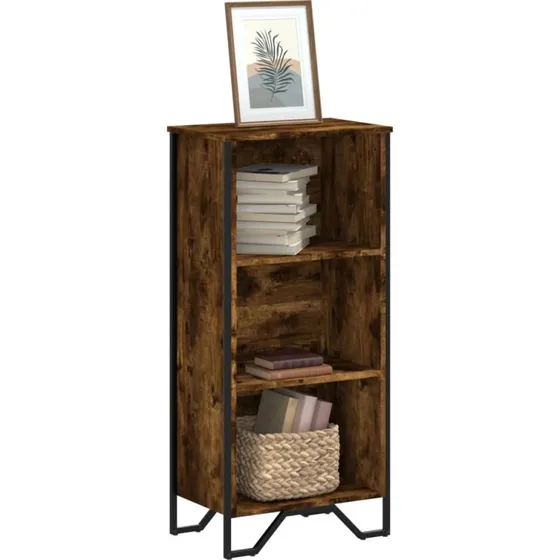 Bogreol 50x31x106 cm i konstrueret træ – røget egetræsfarve