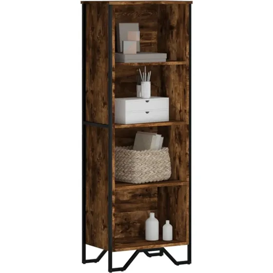 Bogreol 50x31x137,5 cm i konstrueret træ – røget egetræ