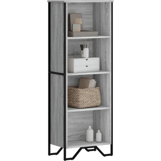 Bogreol 50x31x137,5 cm - Grå Sonoma-eg