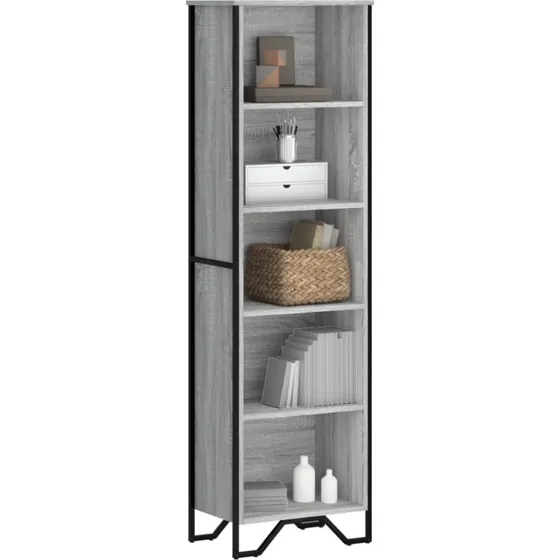 Bogreol 50x31x169 cm i grå Sonoma-eg (konstrueret træ)