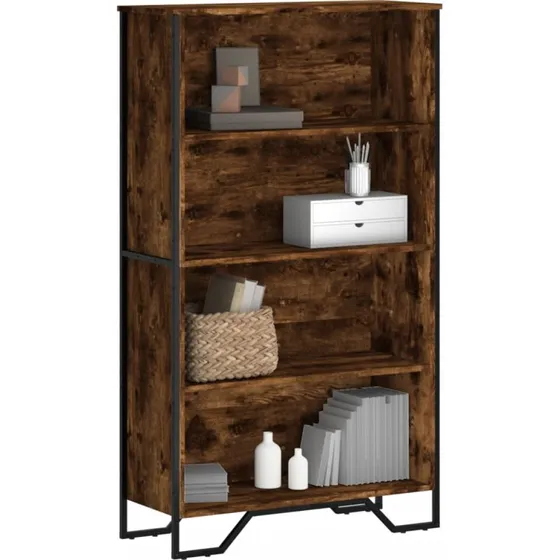 Bogreol i konstrueret træ 80x31x137,5 cm – røget eg