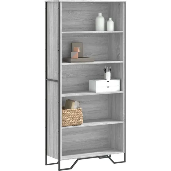 Bogreol 80x31x169 cm – grå sonoma-eg, konstrueret træ