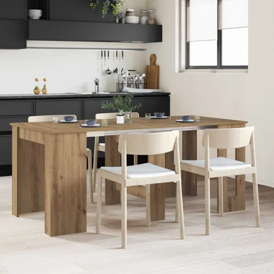 vidaXL Spisebord Artisan-eg 180 x 85 x 75 cm - Udtrækkeligt