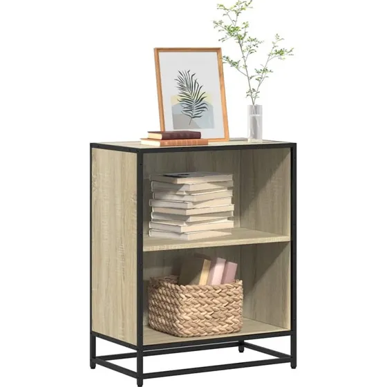 Bogreol 60x35x76 cm Sonoma-eg med metalstel
