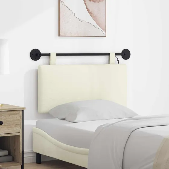 vidaXL Hængende Sengegavl i Cremefarvet Velour, 100 x 55 cm