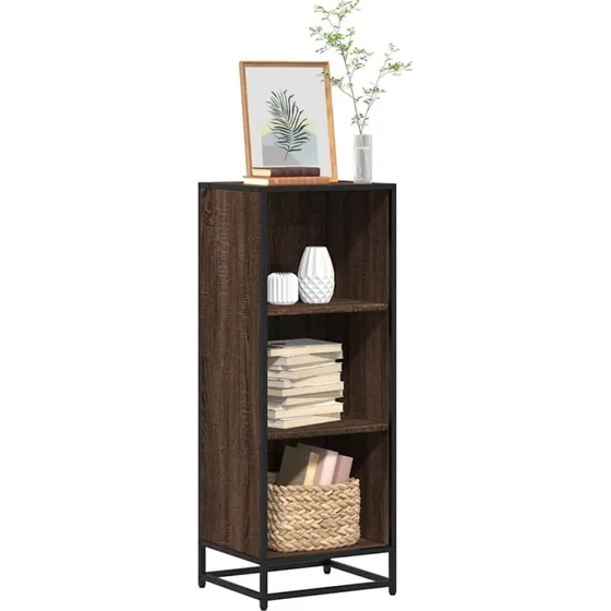 Bogreol i konstrueret træ & metal 40x35x107,5 cm - Egetræ