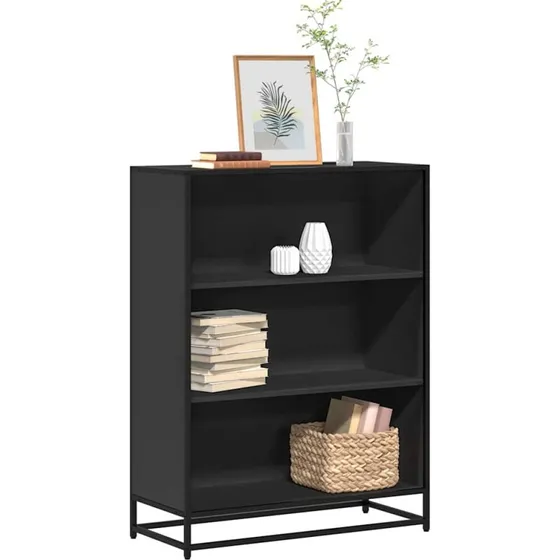 Bogreol i konstrueret træ med metalstel 80,5x35x107,5 cm