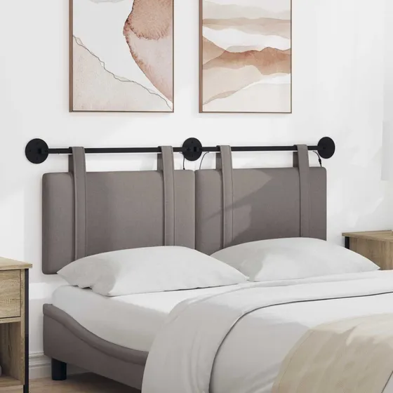 vidaXL Hængende sengegavl i gråbrun stof, 150 x 55 cm