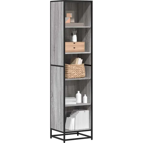 Bogreol 40x35x170,5 cm - Sonoma eg med metalstel