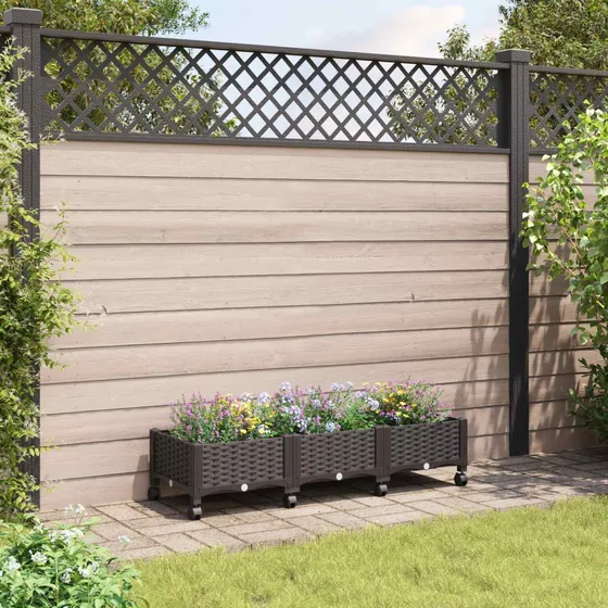 vidaXL Havekrukke med hjul, Brun, 120 x 40 x 29 cm