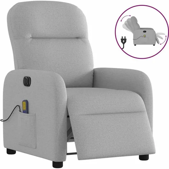 Eldrevet massagestol i stof – skygrå