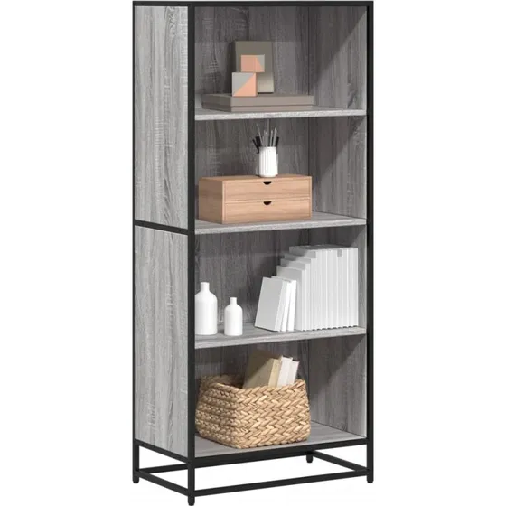 Bogreol 60x35x139 cm – Grå Sonoma-eg