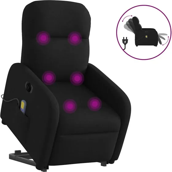 Elektrisk massagestol med løftefunktion - sort stof