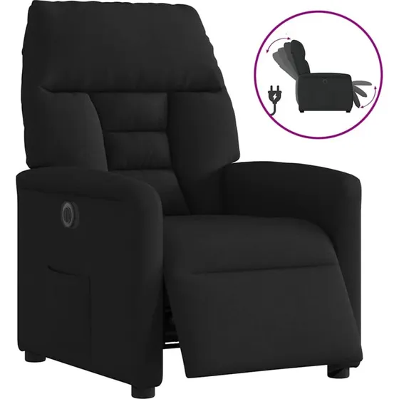 Eldrevet lænestol i stof, sort – elektrisk recliner