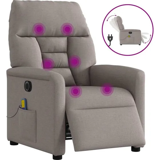 Eldrevet massagestol i grbrun stof