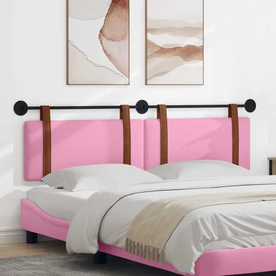 vidaXL Hængende Sengegavl Lyserød 190x55x5 cm Antik PU