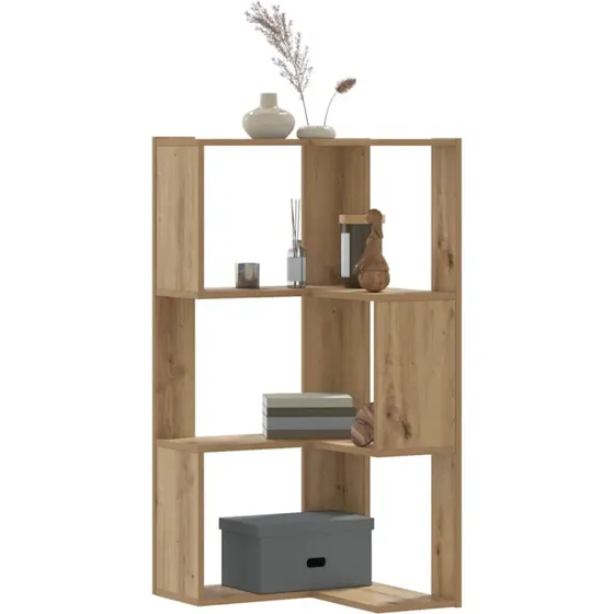Hjørnereol 50x50x102 cm, 3 hylder - egetrælook