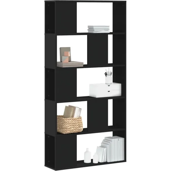 Bogreol 5 hylder 80,5x23,5x162,5 cm - Sort