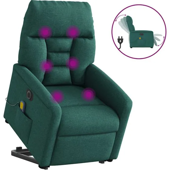 Elektrisk massagestol med løftefunktion - mørkegrøn