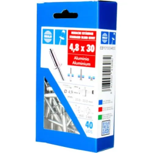 Bralo Nitte 4,8 x 30 mm, 40 stk. - Aluminium/Stål