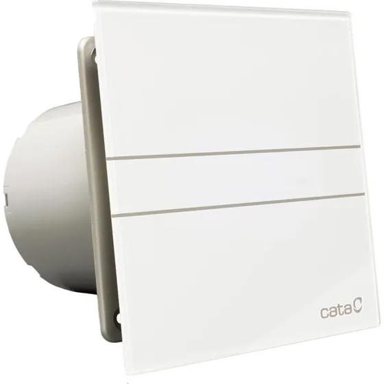 Cata E-100 G Standard ventilator med hvid glasfront, 100mm