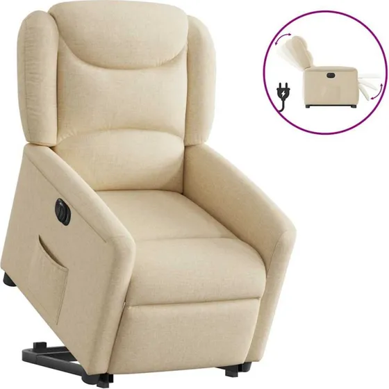 Eldrevet lænestol med løftefunktion – creme