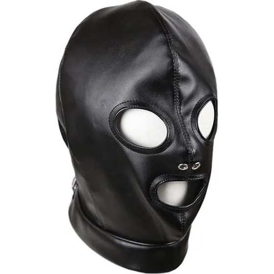 Submision Hood med bagremme - Justerbar BDSM-maske